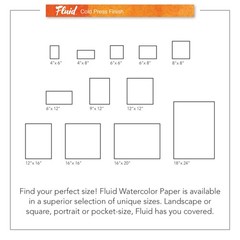 Fluid Watercolor Paper Block, 9 x 12 inches, 15 Sheets, 140 lb (300 GSM) Cold…