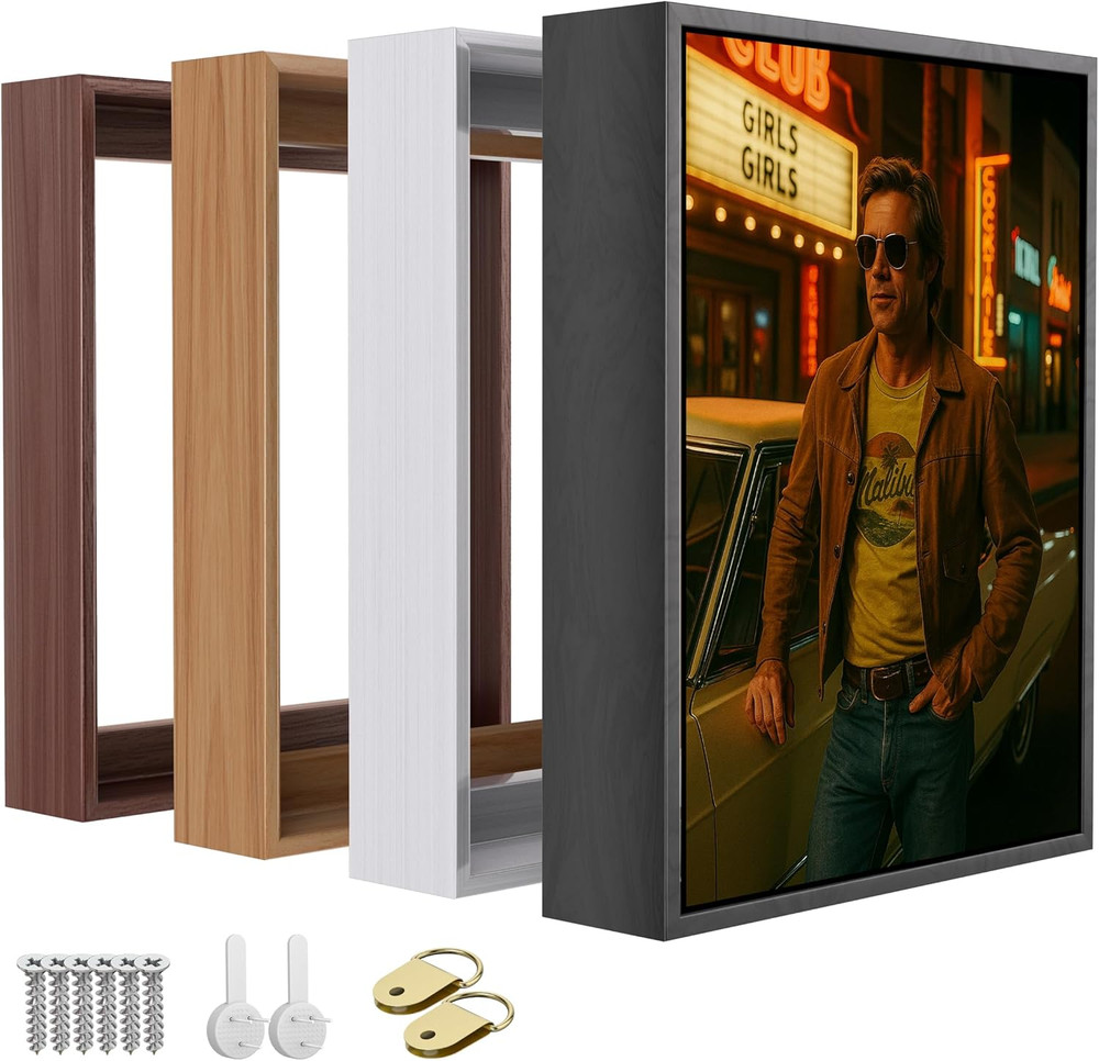 Light Oak Floating Canvas Frame for 16″ x 20″ Gallery-Wrapped Canvas