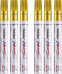 6 Pack Permanent Gold Paint Pens for Multi-Surface Use – Fast Drying & Durable