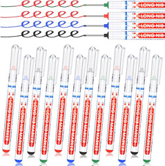 12 Pcs Long Head Markers Long Nib Deep Hole Marker Pen Multi-Purpose Drill Hole