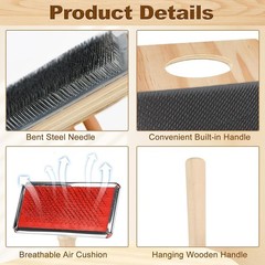 Wool Blending Board,Wool Hand Carders Angle Includes 1 Wool Brush and 2 Wooden C