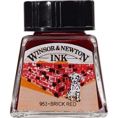 Drawing Ink 14ml Bottle Brick Red Winsor & Newton 1005040