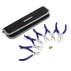 Jewelry Pliers Set 7 Piece Needle Round Nose Bent Wire Cutter WORKPRO Plicers