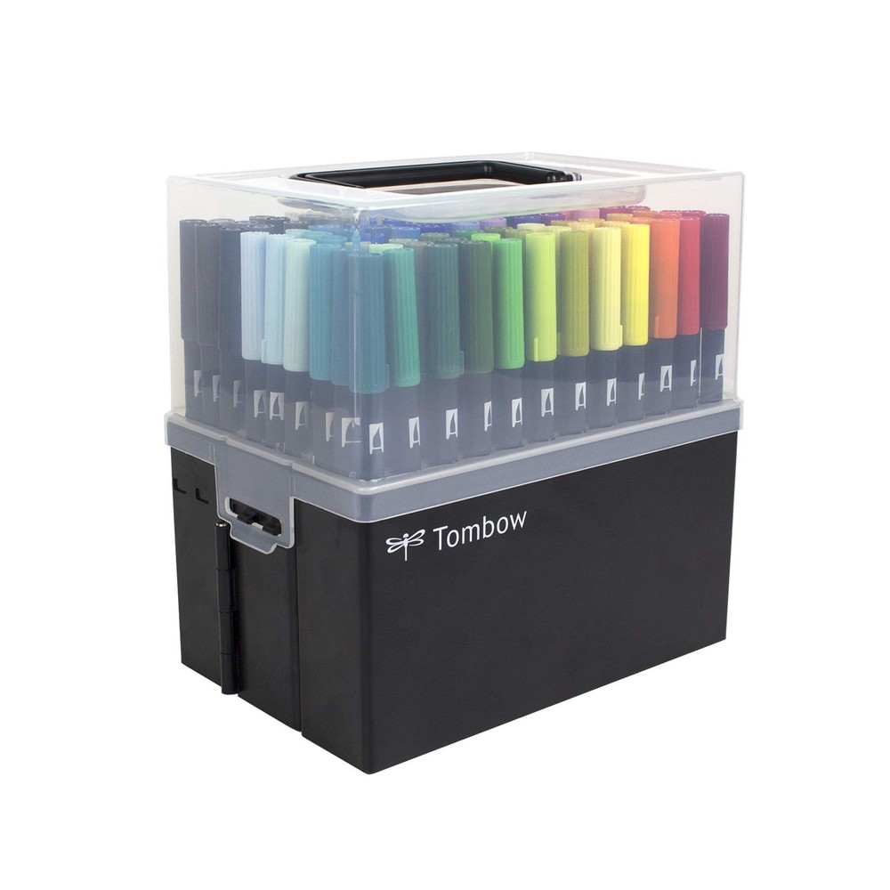 56179 Dual Brush Pen Art Markers, 108 Color Set with Marker Case. Blendable, …