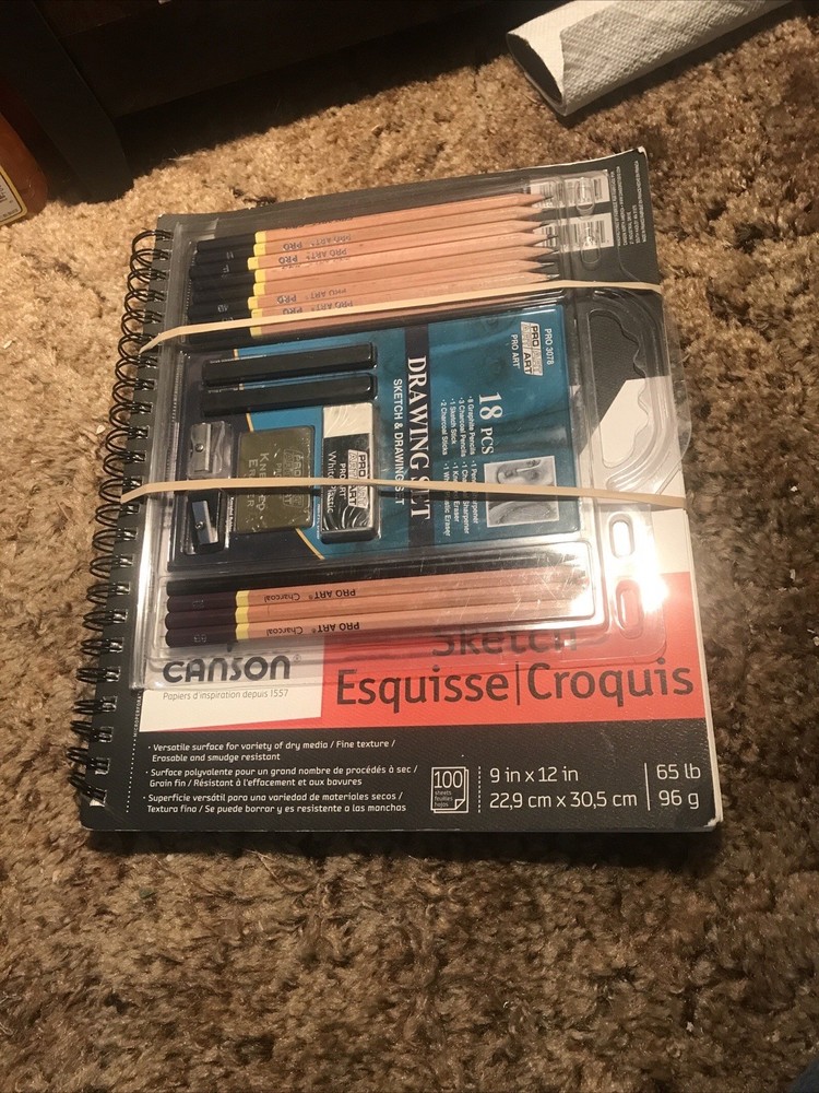 Canson Sketch Pad/Drawing Set Bundle