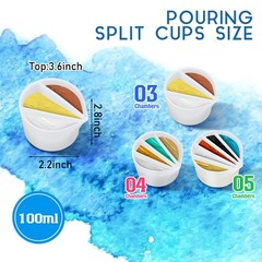 7 PCS Paint Pouring Supplies Multi Channel Split Cups Acrylic Fluid Art White