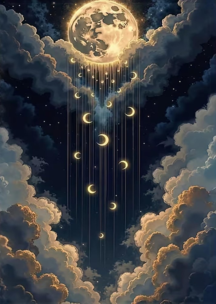 Moon Sky Cloud Diamond Art Kits for Adults, 5D Diamond Painting Kits for Adults