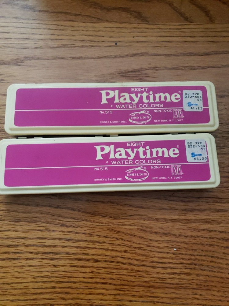 Lot Of 2 Vintage Crayola Binney & Smith Playtime Water Colors Watercolors #515