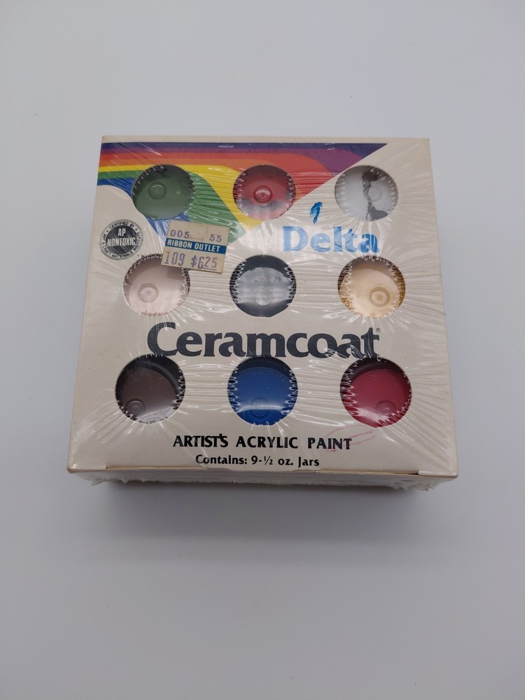 Delta Creative Ceramcoat Acrylic Paint 9 Pack 1/2oz Jars Brand New Unopened