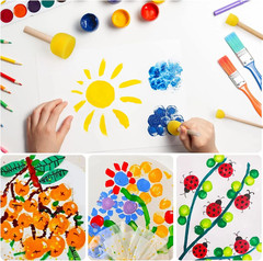 28pcs Round Sponge Brush Foam Paint Stencil Set Wooden Handle Craft Stippling
