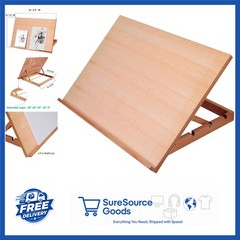 Brown Wood Drafting Table Easel 5 Adjustable Angles for Drawing and Sketching