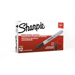 Sharpie Permanent Markers for Most Surface Black Quick Drying Ink 12 Count Pack