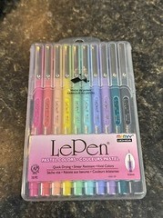 Marvy Uchida LePen PASTEL Colors 4300-10P Pens Micro-Fine Plastic Point