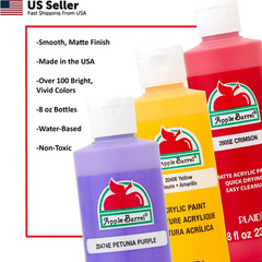 Acrylic Paint 8 Ounce Assorted Colors 20403 White Single Bottle Matte Finish USA