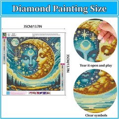 Sun and Moon Diamond Art Kits for Adults- 5D Diamond Painting Kits for Adults Be