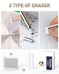 35PCS Art Mechanical Pencil Set – 3 Metal Drafting Pencils & 20 Lead Refills for