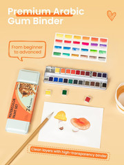 24 Colors Watercolor Paint Set, Intermediate Watercolor with Smooth Mixing Vibra