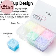 Glow in the Dark Jelly Gouache Paint Set, 6 Colors 23Ml, Jelly Cup Design, Trave