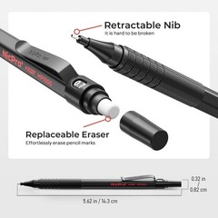 30PCS Metal Mechanical Pencil Set in Leather Case, 0.5/0.7/0.9mm, Art Sketching,