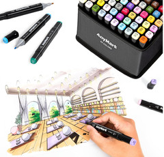 Alcohol Markers, 80 Colors Dual Tip Art Coloring Markers Set