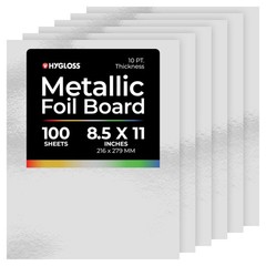 Hygloss, Silver Metallic Foil Board Card Stock Sheets, Arts & Crafts,Art Paper