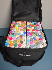 Ohuhu 120 Color Art Marker Set Alcohol-Based Broad & Fine Brush Tips