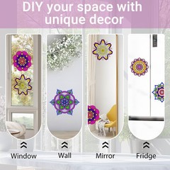 apolyone DIY Stained Glass Mandala Window Small to Medium, Assorted Colors