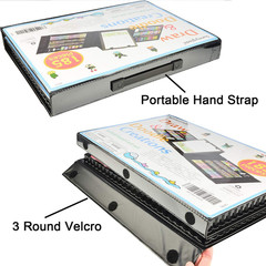 185 Pieces Double Sided Trifold Easel Art Set, Drawing Art Box with Oil Pastels,