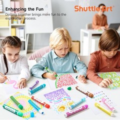 Shuttle Art Shimmer Dot Markers, 15 Glitter Colors Washable Markers for Toddl…