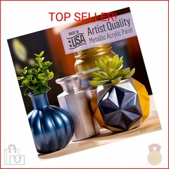 FolkArt K658 Paint Acrylic Metallic, Antique Gold (Pack of 3) 2 oz, 658A- (Pack