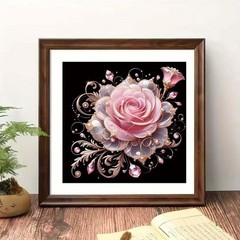 Pink Flowers Diamond Art Kits For Adults,5D 13.79 x inches, YP010