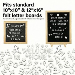 394 PCS 3/4 Inch White Letter Board Letters Numbers Symbols Felt Accessories