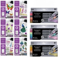 Spectrum Noir METALLIC MARKER PENS 6 Packs / A6 Stamps By Crafters Companion