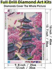 Cherry Blossoms Landscape 5D DIY Diamond Painting Kits for Adults, Diamond Art K