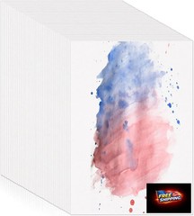 Prudiut 120 Sheets Watercolor Paper Bulk, 140 lb/300 GSM Cotton Cold Press White