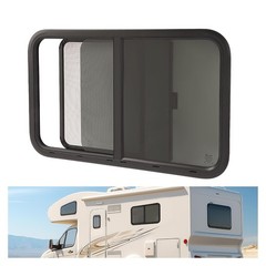 RV Teardrop Window 35″ W X 22″ H Horizontal Slide RV Window W Net Screen Trim