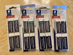 Lot of 4 Four Packs Staedtler Eraser Mars Plastic Premium Erasers 52650BK4A6