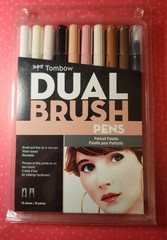 Tombow Dual Brush Pens (Fine and Brush Tip) Portrait Palette, 10 Pieces