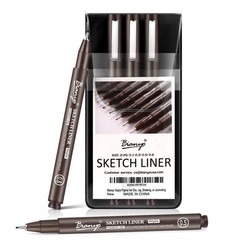 Sepia Tone Art Pen Set, 5 Assorted Tips – Warm Pigment Ink Sketch Liner for V…