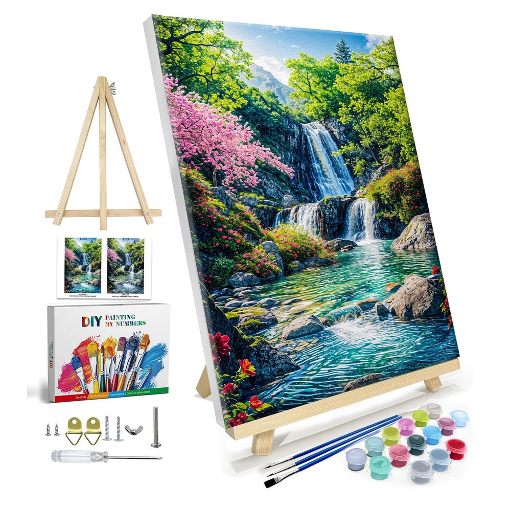 Paint by Numbers Kit for Adults with Frame, Landscape Paint by Number with Ea…