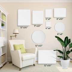 24 Pack Canvases for Painting with 4″X4″, 5″X7″, 8″X10″, 9″X12″, 11″X14″, 12″X16
