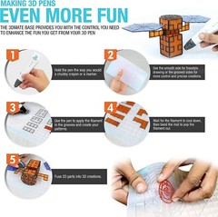 3Dmate Starter Transparent 3D Pen Mat 9×7 w/ Template Stencils Book