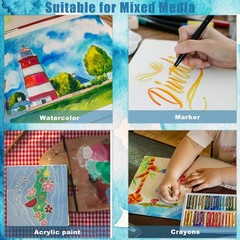 120 Sheets 9×12 Inch 230 GSM Thick Cold Press White Watercolor Paper Bulk