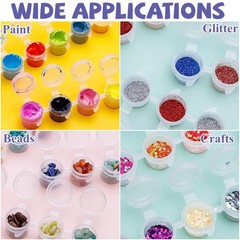 50 Strips 300 Pots Empty Paint Strips 5ml 100 PCS Brushes Lids Clear Cont