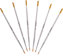 MEEDEN Miniature Detail Paint Brushes, 2/0 3/0 0 Small Fine Tip Paintbrush Set