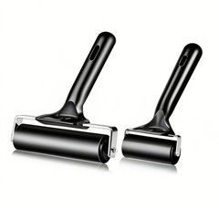 2 Pack Brayer Rollers, Professional Rubber Art Rollers with Comfortable BLACK