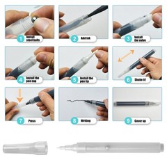 10Pcs Clear Empty Acrylic Marker Soft Brush Head Refillable Empty Paint Pen