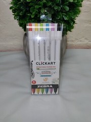 Zebra Click Art 0.6mm Bullet Point Marker Pens 6/Pkg Assorted Colors