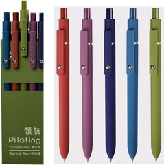 Fine Point Retractable Gel Pens – 5-Pack Blue Quick Dry for School & Office Use