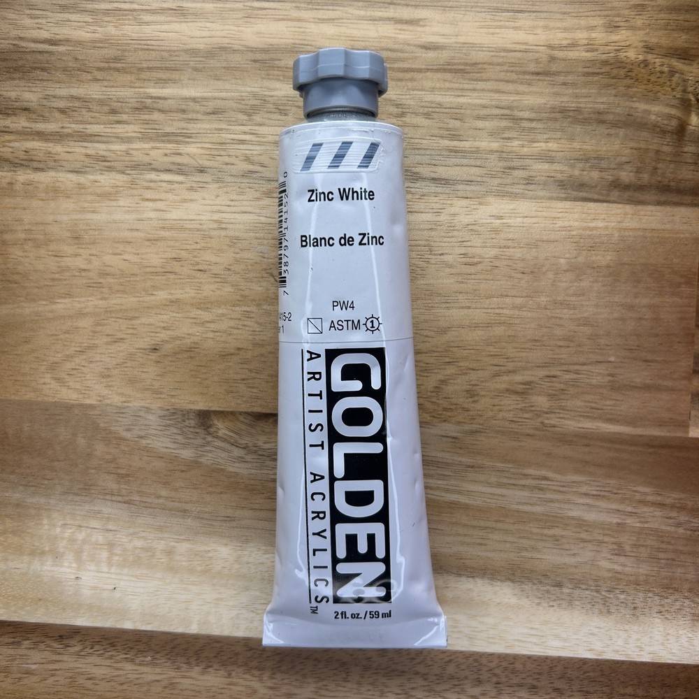 Golden Heavy Body Acrylic Paint “Zinc White” 2oz/59ml Never Used.